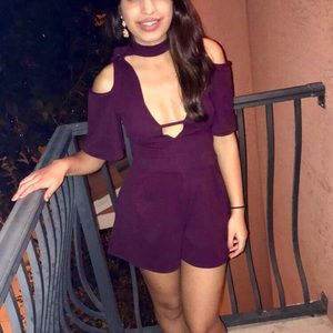 Boohoo Violet Plunge Romper